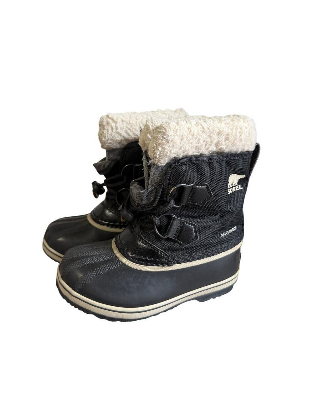 Sorel Black and White Winter Boots Size 11Y